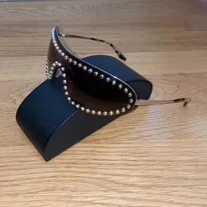 Prada | Accessories | Prada Sunglasses Shield Gold Studs  display picture 3